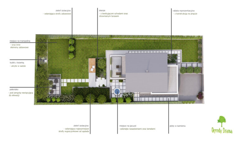 Projekt - koncepcja ogrodu w Sosnowcu