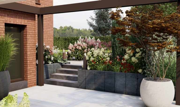 Roślinność w małym, przydomowym ogrodzie - Ruda Śląska